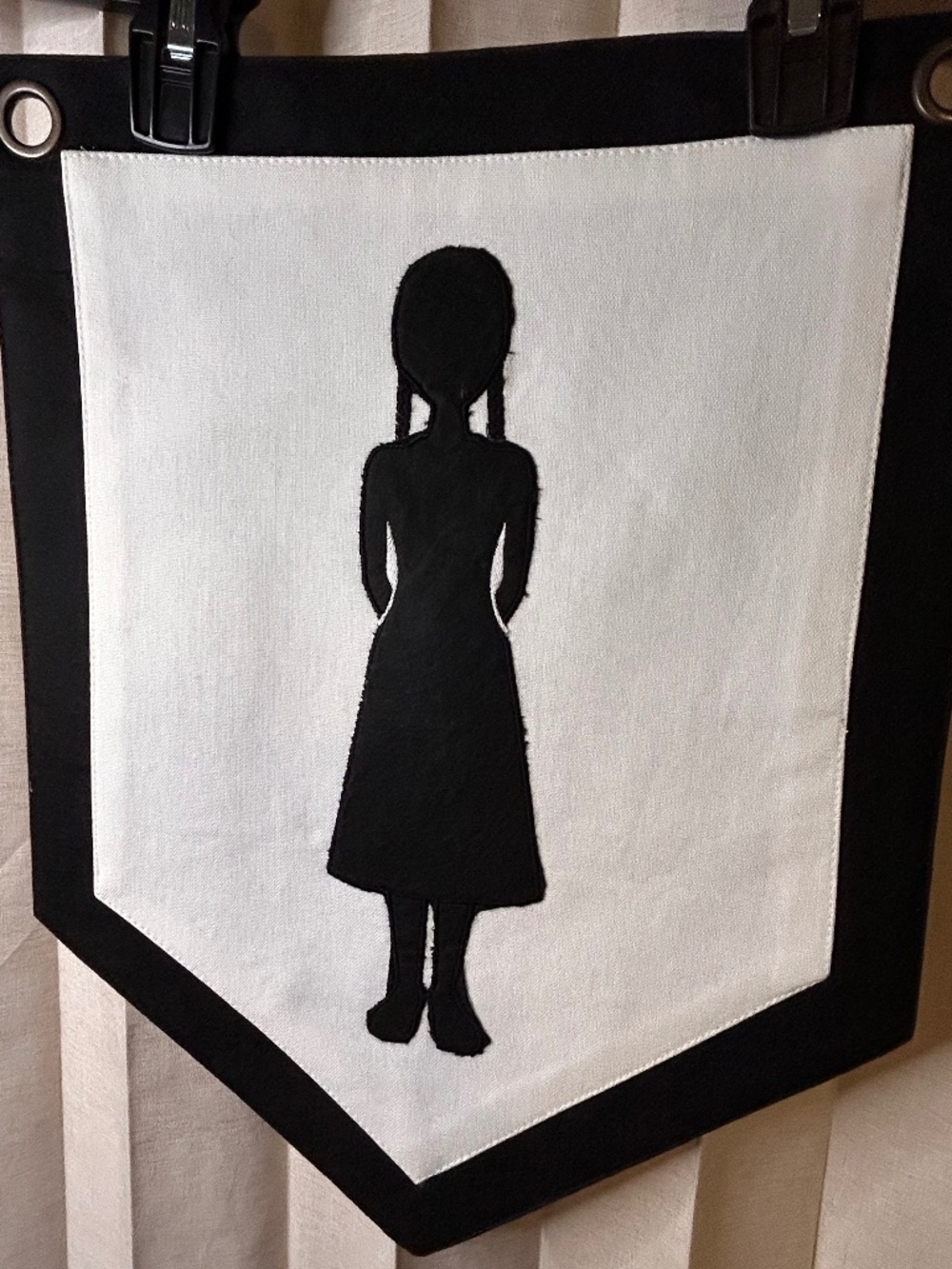 Pottery Barn x Wednesday B&W Fabric Pennant Set. Goth, Netflix, Halloween